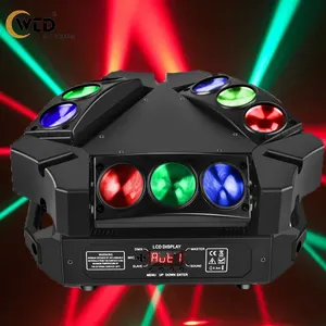 Cabeça Em Movimento LED Luzes Do Laser RGB DMX512 Som Ativado Inteligente Mini Aranha Movendo Cabeça Luzes Para Festa De Casamento Palco DJ Luzes