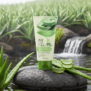 THEFACESHOP Jeju Aloe Fresh Gel calmante Hidratante corporal 300ml Vitamina B5 y C Cuidado adulto rico - Product Image 2