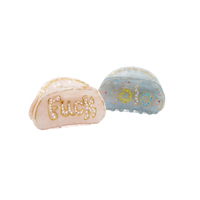 CANYUAN pinces à cheveux de luxe 8.3cm en acétate avec strass classique Design créatif motif de lettre personnalisé pour les filles