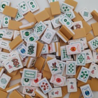 Ensemble de Mahjong américain vert de luxe, tuiles en acrylique vintage avec motifs Joker et floraux, jeu de Mahjong classique de 160 pièces