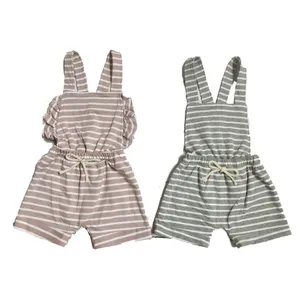 Del bambino Delle Ragazze Infantile Semplice Soild di Colore Della Banda Trim Ruffle Tute Moda Per Bambini Cross Posteriore Cinghie Della Bretella Pantaloni