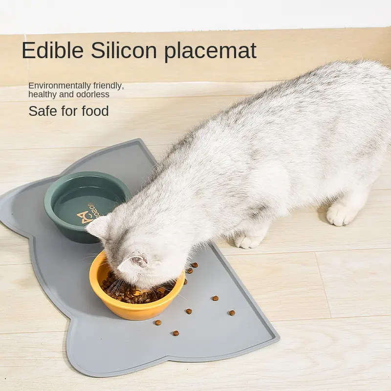 Silicone Dog Feeding Mat Cat Pet Food Mats Tray Non-Stick Non-Slip Pet Bowl Mats Placemat Feeding