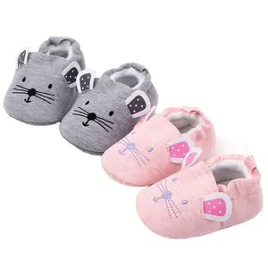 Sepatu Bayi Desain Gajah Sol Lembut, Sepatu Bayi Dalam Ruangan Kanvas Sol Lembut untuk Anak Laki-laki dan Perempuan