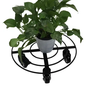 RUIMEI — pot de fleurs rond pour l'intérieur et l'extérieur, support de plantes, caddie avec roulettes, plantes