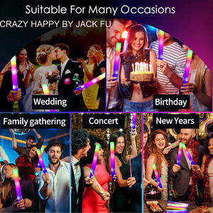 Cá nhân màu LED Foam <span class=keywords><strong>Stick</strong></span> dài sao Neon Glow <span class=keywords><strong>Stick</strong></span> cho buổi hòa nhạc năm mới Bên-nhấp nháy ánh sáng dùi cui - Product Image 4