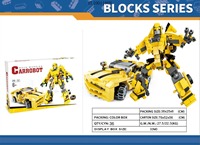 Set Blok Bangunan Kendaraan Robot Petualangan Truk Transformasi untuk Unisex - 300+ Potongan Plastik ABS, Mainan Konstruksi dengan Figur Bumble