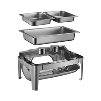 Nouveau style – Réchaud de buffet d'hôtel SIR en acier inoxydable isolé pour restaurant, avec couvercle rabattable, modèle S24073003, logo personnalisé