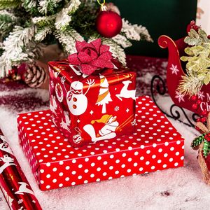 Reversible Christmas <b>Wrapping</b> <b>Paper</b> Red Santa Deer Design Metallic Foil 17 Inch X 33 Feet Eco-Friendly Packaging <b>Paper</b> - Product Image 6