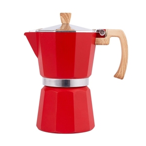 Cafetière <span class=keywords><strong>italienne</strong></span> à expresso pour 3 à 6 tasses, cafetière moka en aluminium, moka pot avec poignée en bois - Product Image 3