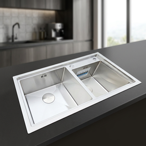 Luxury Stainless Steel Double Bowl <b>Kitchen</b> <b>Sink</b> Handmade Brushed Finish Ultra Durable <b>Kitchen</b> <b>Sink</b> - Product Image 1