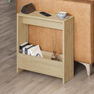 Mesa auxiliar con revistero para sala de estar y oficina Mesa auxiliar con revistero Mesa auxiliar de madera estrecha para sala de estar - Product Image 1