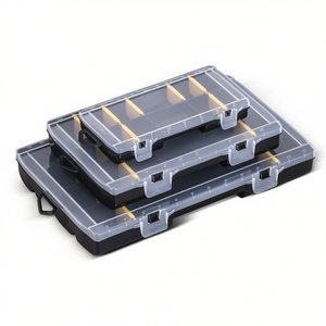 Organizador de caja de herramientas, estuche de almacenamiento de plástico esencial con divisores para herramientas y piezas pequeñas, diseño apilable en 3 tamaños - Product Image 2