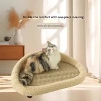 Planche à gratter chat en sisal en forme de canapé résistant à l'usure résistant aux rayures sans perte avec meuleuse à griffes de lit de refroidissement meubles pour animaux de compagnie