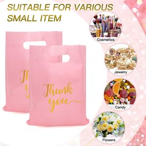 Sacs de courses en plastique noir et rose personnalisés avec logo imprimé, prix d'usine, pour petites entreprises et supermarchés, sacs de remerciement - Product Image 4