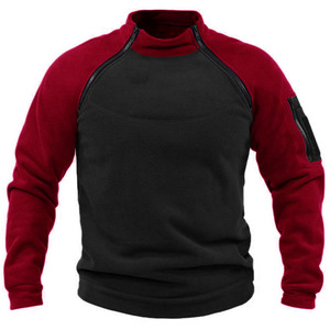 Sudadera de Cuello Alto para Hombre, Estilo Europeo y Americano, Holgada, con Bloques de Color, Manga Doble, para Primavera y Otoño, de Fitspi Manufacturer - Product Image 3