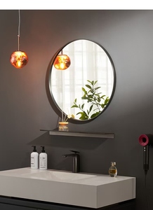 Tùy chỉnh kim loại vàng rõ ràng cao cấp thép không gỉ đóng khung lý tưởng tường phòng tắm gương - Product Image 4