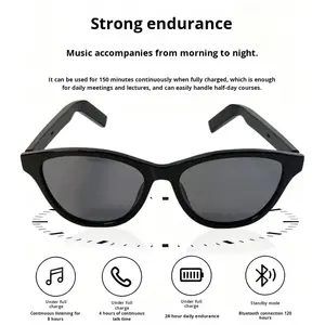 Lunettes intelligentes IA transfrontalières très vendues pour la traduction multilingue, monture fine, solution anti-reflet bleue, noires, intelligentes - Product Image 4