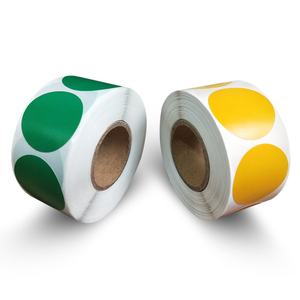 Etiquetas Redondas Personalizadas de Color Rojo Brillante en Rollo, Etiquetas de Puntos de Codificación de Color Semibrillantes, 1000 Pegatinas de 1 Pulgada de Diámetro, Removibles - Product Image 3