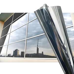 Argent 5% 15% 20% 35% 50% 70% <span class=keywords><strong>Film</strong></span> réfléchissant miroir attaché à la construction de verre Protection solaire fenêtre teinte Films commerciaux - Product Image 1