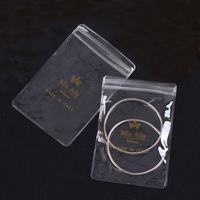 Bolsa de Plástico Transparente con Cierre para Joyería, Mini Bolsa de PVC Esmerilada con Logotipo Personalizado Impreso para Guardar Aretes y Collares