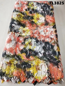 Hoa in ren thêu vải thiết kế đẹp Closeout mô hình xếp li váy in vải cho quần áo váy cưới - Product Image 2