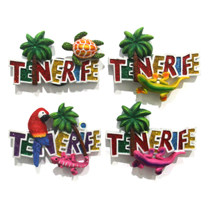 Imán de nevera personalizado de España, <span class=keywords><strong>Tenerife</strong></span>, diseño 3D de resina con forma de lagarto, loro, tortuga, hecho a mano, ecológico - Product Image 2