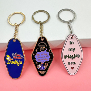 Custom Logo Cartoon Luxury Hotel Zinc Alloy Metal <strong>Keychain</strong> <strong>Gold</strong> Plated Vintage Design Fashion Style Promotional Motel Enamel - Product Image 5