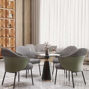 <span class=keywords><strong>Fauteuil</strong></span> avec pièces en tissu rembourré et jambes en acier et cuir, salle <span class=keywords><strong>de</strong></span> séjour, nouvelle collection moderne, pour cuisine et salle à manger - Product Image 4