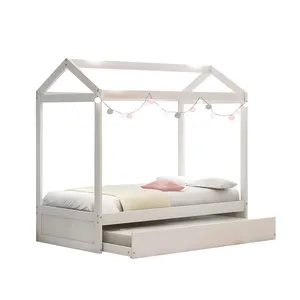 Kinder Holz Kinder bett mit Schublade Lagerung Twin House Bett mit Trundle