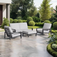 New Right Chase Rotin Wicker Corner Set avec table basse Canapé d'extérieur pour hôtels et villas