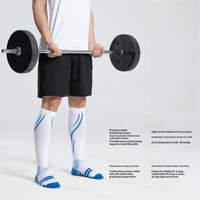 Chaussettes de compression professionnelles pour mollets, niveau 2, compression dégradée, extensibles, respirantes, en nylon, pour saut à la corde et badminton