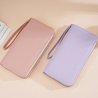 Dompet Panjang Wanita Kapasitas Besar dengan Ritsleting Gaya Korea Tas Ponsel Genggam Hadiah Promosi Perusahaan