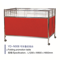 Support de table de promotion pliable de supermarché de haute qualité avec roues en gros