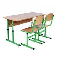 Bureau d'étagère d'étudiant réglable et chaise de classe standard double bureau d'étudiant avec deux chaises