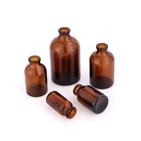 Flacon en verre pharmaceutique ambré transparent de 10ml 20ml 30ml 50ml 100ml avec couvercle en plastique et bouchon en caoutchouc