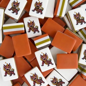 TOGYE Luxury 4-Layered Anti-Fade Mahjong Games Tiles Modern Laser Engraved Orange American Family Parties <b>Entertainment</b> Melamine - Product Image 1