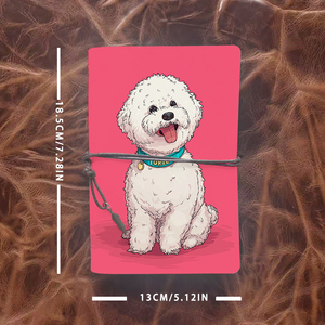 A6 Notebook regalo di ringraziamento per i grafici per celebrare le loro opere d'arte con cane <span class=keywords><strong>bianco</strong></span> con colletto <span class=keywords><strong>turchese</strong></span> stampato - Product Image 4