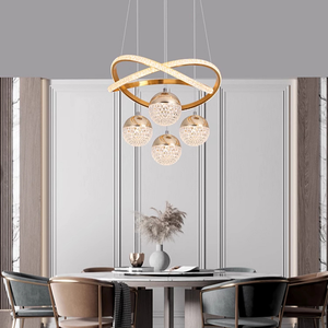 Lámpara Colgante Circular Acrílica Contemporánea para Sala de Estar Moderna, Lámpara de Araña <span class=keywords><strong>LED</strong></span> de Tamaño Mediano <span class=keywords><strong>con</strong></span> <span class=keywords><strong>Luces</strong></span> Colgantes Lineales - Product Image 4
