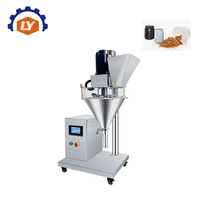 Machine de remplissage semi-automatique de poudre chimique sèche, machine d'emballage semi-automatique de poudre d'épices, remplisseuse de poudre en bouteille avec convoyeur