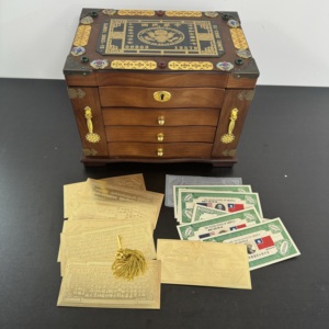 Nouveauté : Ensemble impérial Sun Yat-sen, pistolet présidentiel doré à 5 coups, ornement de style ancien chinois, porte-bonheur en métal plaqué - Product Image 3