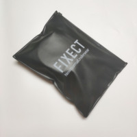 Vente chaude Personnalisé Noir Vêtements Zip Lock Poly Sacs Pour L'emballage Pochette À Capuche Logo Personnalisé Imprimé Zipper Sacs En Plastique