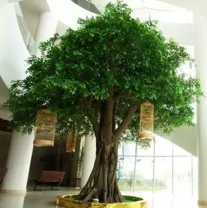 Tanaman buatan besar kualitas tinggi cabang pohon banyan ficus besar untuk pohon Naungan dalam ruangan luar ruangan