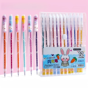 Simpatiche Penne Gel Glitterate |   12~48 Colori Vivaci, Inchiostro Scintillante, Design Coniglio Cartone Animato <span class=keywords><strong>per</strong></span> Colorare, Diari e Lavoretti Fai-da-te <span class=keywords><strong>per</strong></span> Bambini - Product Image 4