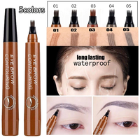 Crayon Sourcils Liquide 3D Waterproof et Anti-Transpiration Microblading Effet Tatouage, Pointe Fourchue