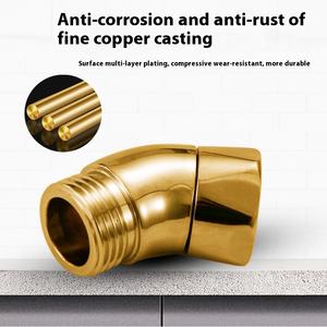 Spruzzatore per <span class=keywords><strong>doccia</strong></span> portatile a 4 punti con regolazione a 135 gradi di <span class=keywords><strong>trasformazione</strong></span> superiore a spruzzo in rame con angolo di gomito accessori per rubinetto bagno - Product Image 4