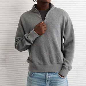 Felpa con Zip a un Quarto Senza Cordoncino di Alta Qualità, Ricamata, Stile Streetwear per Uomo, Produzione Personalizzata - Product Image 1