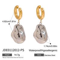 Boucles d'oreilles pendantes Gaovo pour femmes, style vintage, plaqué or 18 carats, en acier inoxydable, avec pendentif bicolore, bijoux créoles européens et américains