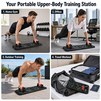 Planche de pompes pliable 9-en-1, équipement de fitness robuste en ABS pour la maison, idéal pour l'entraînement de la poitrine, des épaules et des bras