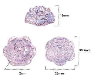 <b>DIY</b> Handmade Keychain Bracelet <b>Bag</b> Pendant <b>Accessories</b> Jewelry Making Straight Hole Flower Resin Beads Lucite Material Loose - Product Image 3