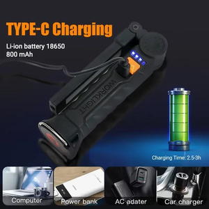 Wholesale <b>Rechargeable</b> <b>LED</b> Flashlight <b>Work</b> <b>Light</b> Waterproof Magnet Hook Job Night Outdoor Camping Emergency - Product Image 3